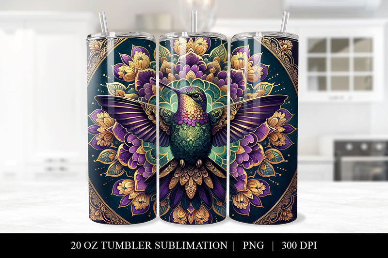 20 oz Hummingbird Tumbler Wrap Design Sublimation BijouBay 