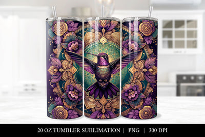 20 oz Hummingbird Tumbler Wrap PNG Sublimation BijouBay 