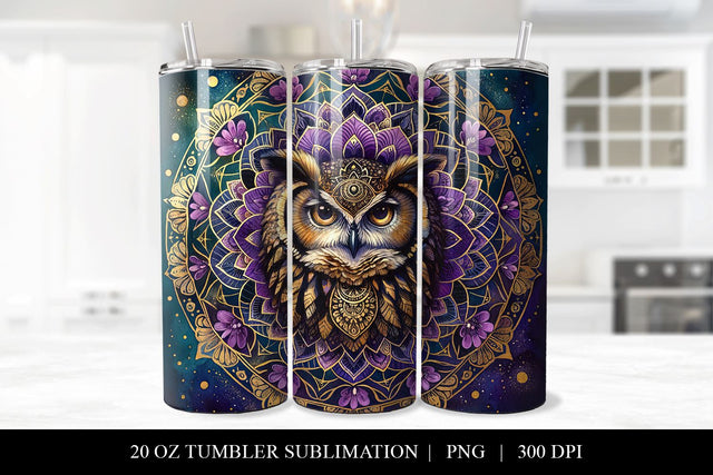 20 oz Owl Tumbler Sublimation Design Sublimation BijouBay 