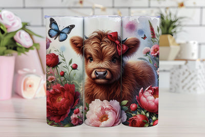 20 Oz Seamless Tumbler Wrap Sublimation Design - Peony Cow Sublimation BijouBay 