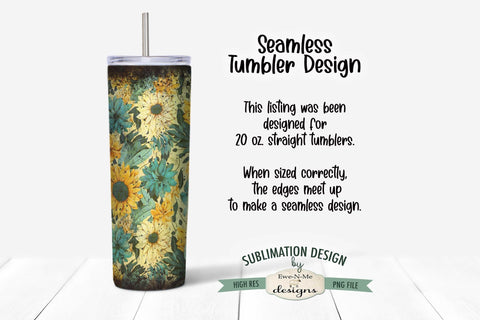 20 oz Skeleton Sunflower Sublimation Tumbler | Add Your Name Sublimation Ewe-N-Me Designs 