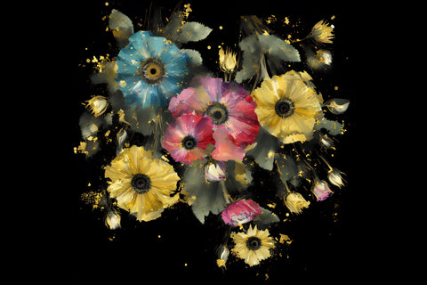 20 Oz Skinny Glitter Flowers Tumbler, Oil Painted Floral Tumbler Wrap Sublimation oyonnidesign 