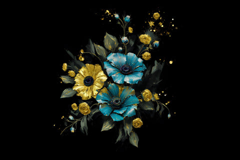 20 Oz Skinny Glitter Flowers Tumbler, Oil Painted Floral Tumbler Wrap Sublimation oyonnidesign 