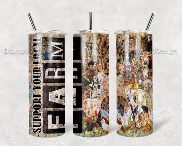 20 oz Skinny Tumbler PNG Support Your Local Farmer, Dwarf Goats Sublimation Design Digital Download PNG Sublimation DiamondDesign 