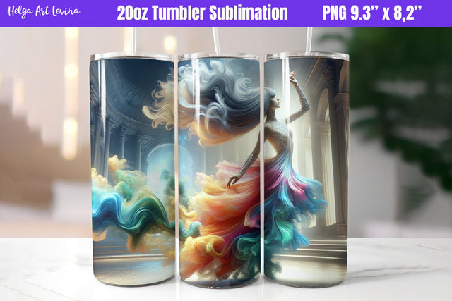 20 OZ Skinny Tumbler Sublimation | Dance Sublimation Helga Art 