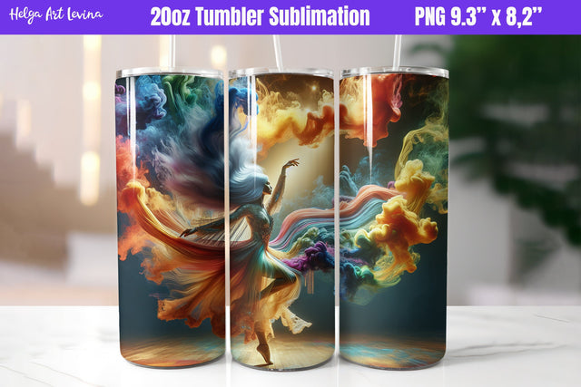 20 OZ Skinny Tumbler Sublimation | Dance Sublimation Helga Art 