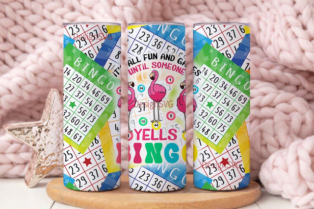 20 oz. Skinny Tumbler, Sublimation Design Template, Straight Wrapped Design, Digital Download, PNG, Funny Bingo Saying Sublimation DesignSVG 