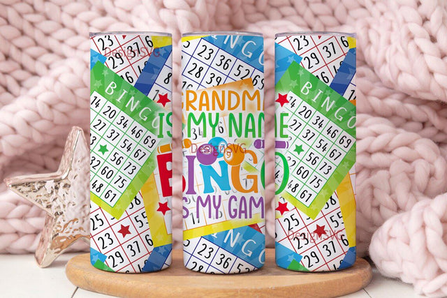 20 oz. Skinny Tumbler, Sublimation Design Template, Straight Wrapped Design, Digital Download, PNG, Funny Bingo Saying Sublimation DesignSVG 