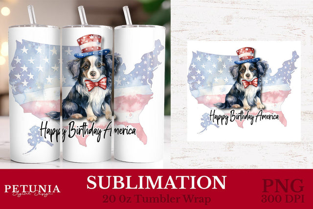 20 oz Skinny Tumbler Wrap | 4th of July 20 oz Tumbler Wrap Sublimation Petunia Digital Design 