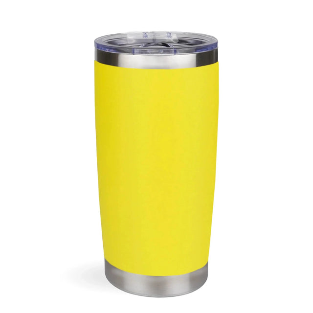 20 oz Travel Tumbler - Yellow | Powder Coated Stainless Steel Physical DIY Craft Warehouse 