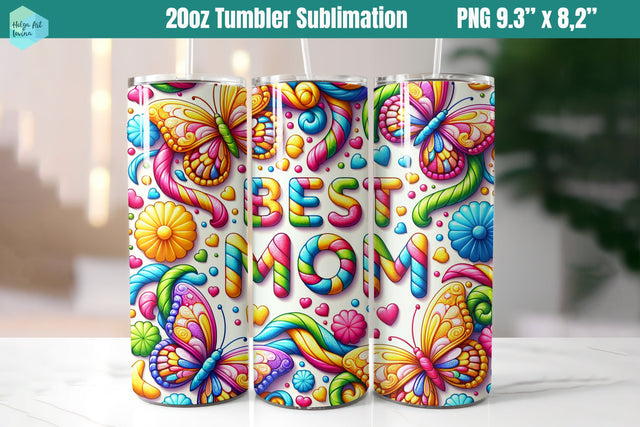 20 OZ Tumbler Sublimation Best Mom Sublimation Helga Art 