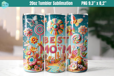 20 OZ Tumbler Sublimation Best Mom Sublimation Helga Art 
