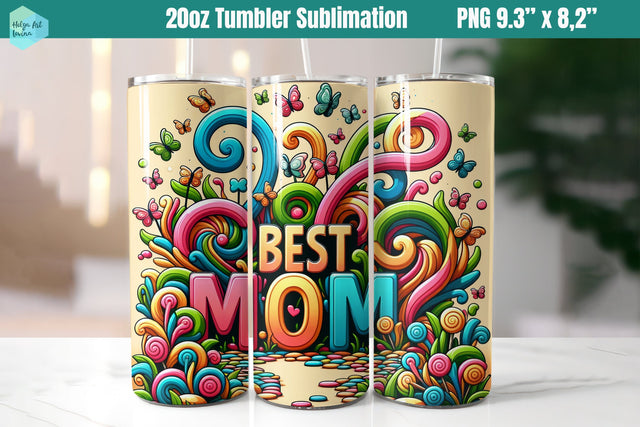 20 OZ Tumbler Sublimation Best Mom Sublimation Helga Art 