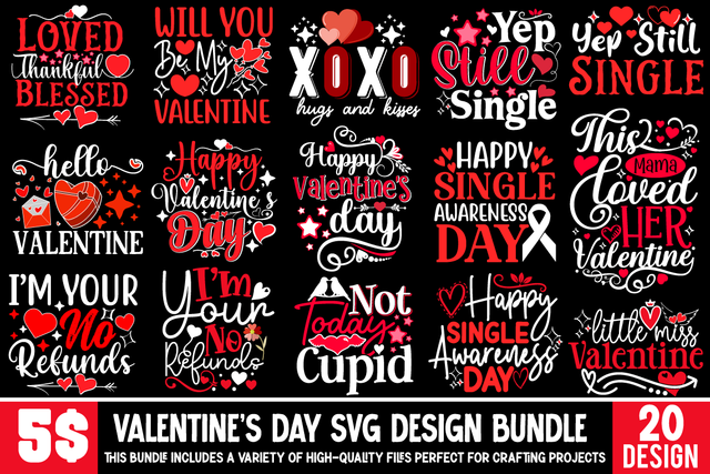 20 Valentine's Day SVG Bundle, Valentine's Day T-shirt Design Bundle, Valentine's Day Sublimation Bundle,Happy Valentine's Day, Valentine's Day SVG Quotes, Valentine's Day Sublimation Quotes SVG Insomnia Std 