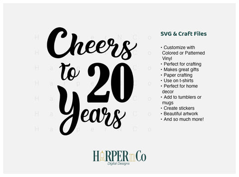 20 Year SVG PNG Cut EPS File SVG HarperNCo 