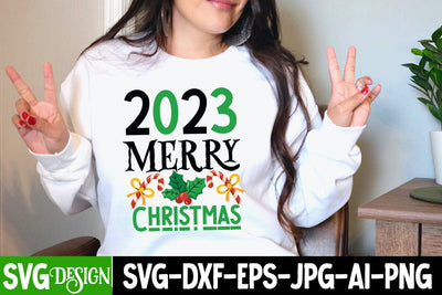 2023 Merry Christmas SVG Cut File, 2023 Merry Christmas SVG Design, 2023 Merry Christmas SVG Quotes , 2023 Merry Christmas Sublimation Design SVG BlackCatsMedia 
