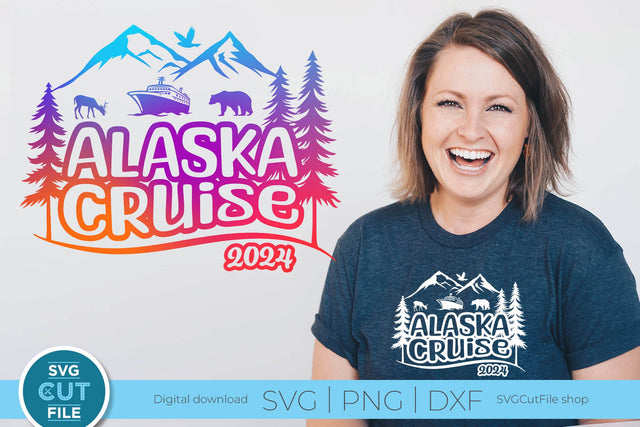 2024 Alaska Cruise svg - Alaska SVG vacation with Cruise Ship SVG SVG Cut File 