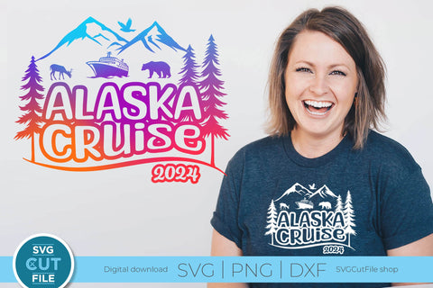 2024 Alaska Cruise svg - Alaska SVG vacation with Cruise Ship SVG SVG Cut File 