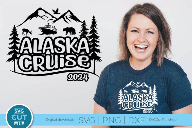 2024 Alaska Cruise svg - Alaska SVG vacation with Cruise Ship SVG SVG Cut File 