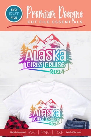 2024 Alaska Girls Cruise svg with bear cruise ship and whale tail SVG SVG Cut File 