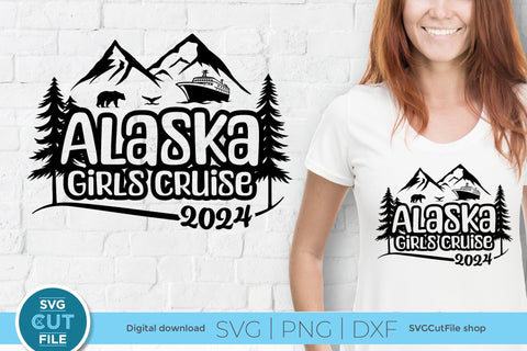 2024 Alaska Girls Cruise svg with bear cruise ship and whale tail SVG SVG Cut File 