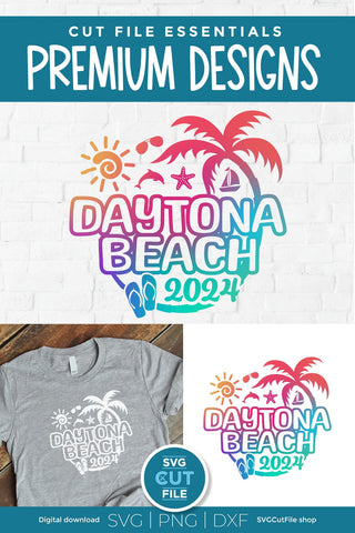 2024 Daytona Beach svg - Daytona Beach Florida Vacation or Trip Design SVG SVG Cut File 