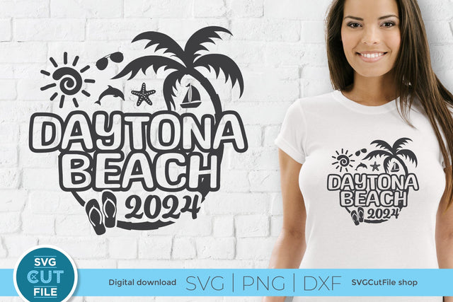 2024 Daytona Beach svg - Daytona Beach Florida Vacation or Trip Design SVG SVG Cut File 