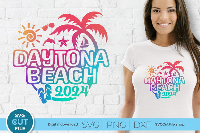 2024 Daytona Beach svg - Daytona Beach Florida Vacation or Trip Design SVG SVG Cut File 