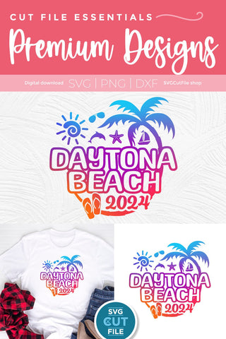 2024 Daytona Beach svg - Daytona Beach Florida Vacation or Trip Design SVG SVG Cut File 