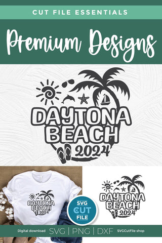 2024 Daytona Beach svg - Daytona Beach Florida Vacation or Trip Design SVG SVG Cut File 