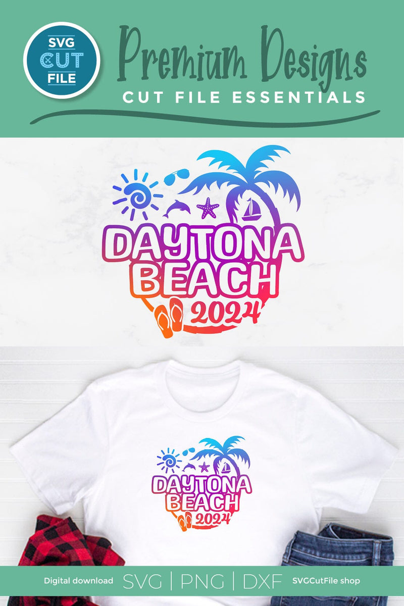 2024 Daytona Beach svg - Daytona Beach Florida Vacation or Trip Design ...