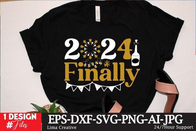 2024 Finally SVG Cut File .New Year T-shirt Design,Happy New Year Sublimation SVG Insomnia Std 