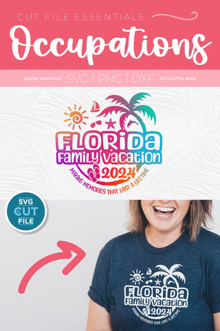 2024 Florida Family Vacation svg - Great for a Florida Trip SVG SVG Cut File 