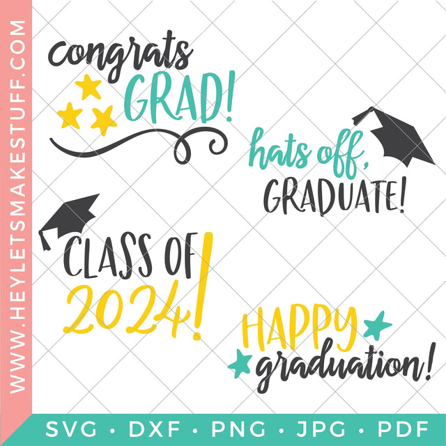 2024 Graduation Bundle 1 SVG Hey Let's Make Stuff 