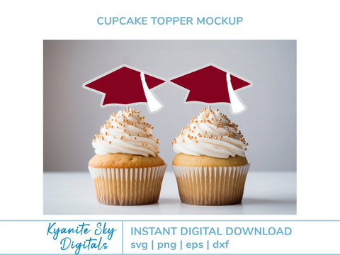 2024 Graduation Cake and Cupcake Toppers SVG cut files bundle SVG Kyanite Sky Digitals 