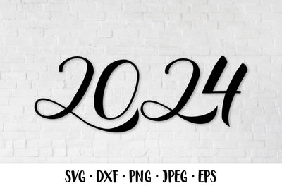 2024 hand lettered numbers SVG. New Year SVG LaBelezoka 
