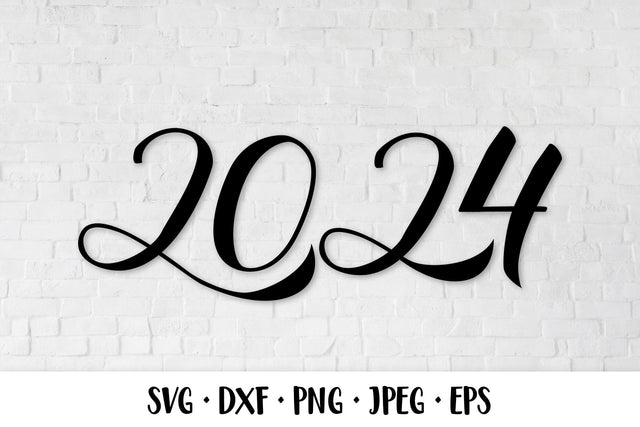 2024 hand lettered numbers SVG. New Year SVG LaBelezoka 