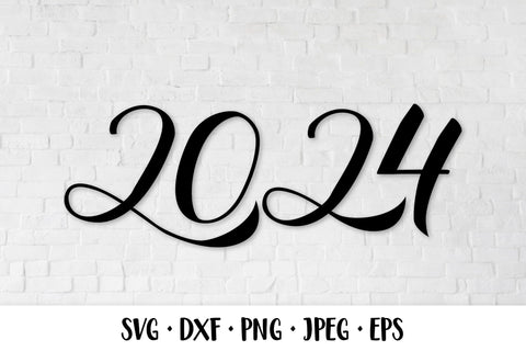 2024 hand lettered numbers SVG. New Year SVG LaBelezoka 