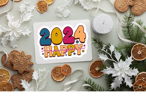 2024 happy new Sticker Design Sublimation Regulrcrative 