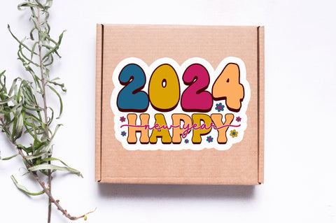 2024 happy new Sticker Design Sublimation Regulrcrative 