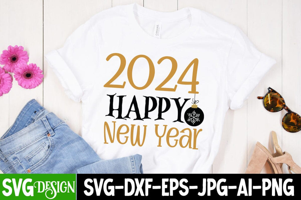 2024 Happy New year SVG Cut File, 2024 Happy New year Sublimation ...