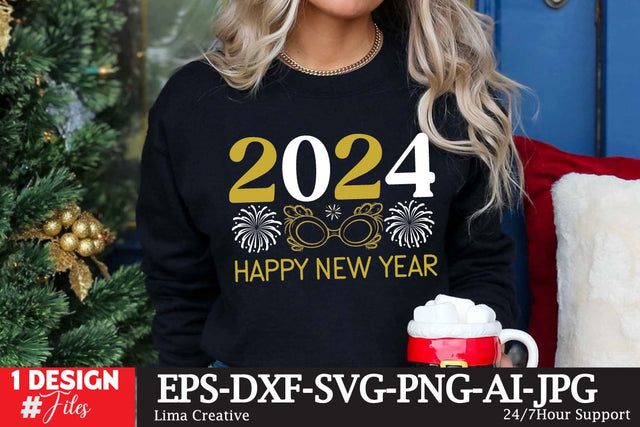 2024 Happy New Year SVG Cut File .New Year T-shirt Design,Happy New Year Sublimation SVG Insomnia Std 