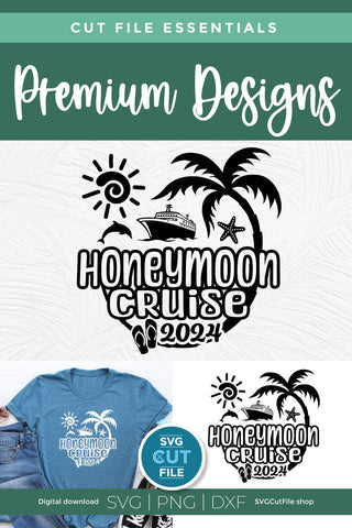 2024 Honeymoon Vacation or Trip Design for Newly Married Husband and Wife SVG SVG Cut File 
