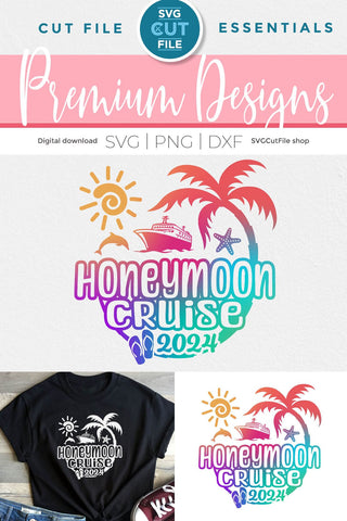 2024 Honeymoon Vacation or Trip Design for Newly Married Husband and Wife SVG SVG Cut File 