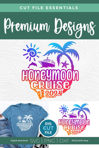 2024 Honeymoon Vacation or Trip Design for Newly Married Husband and Wife SVG SVG Cut File 