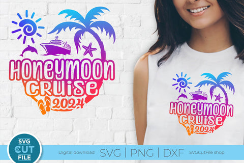 2024 Honeymoon Vacation or Trip Design for Newly Married Husband and Wife SVG SVG Cut File 