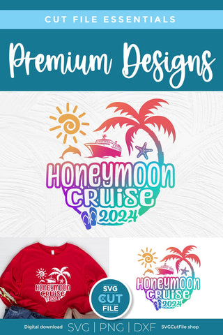 2024 Honeymoon Vacation or Trip Design for Newly Married Husband and Wife SVG SVG Cut File 