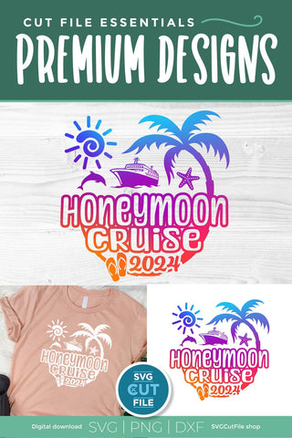 2024 Honeymoon Vacation or Trip Design for Newly Married Husband and Wife SVG SVG Cut File 