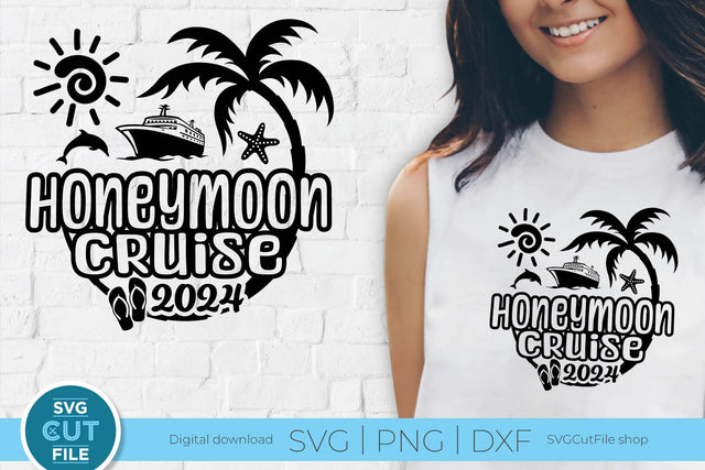 2024 Honeymoon Vacation or Trip Design for Newly Married Husband and Wife SVG SVG Cut File 