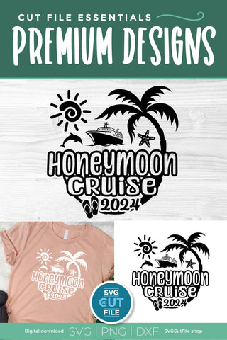 2024 Honeymoon Vacation or Trip Design for Newly Married Husband and Wife SVG SVG Cut File 